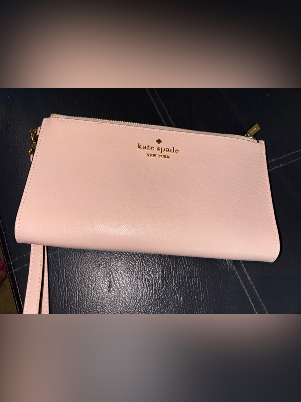 Kate Spade ♠️ blush pink Zip Wristlet Clutch with Gold Hardware